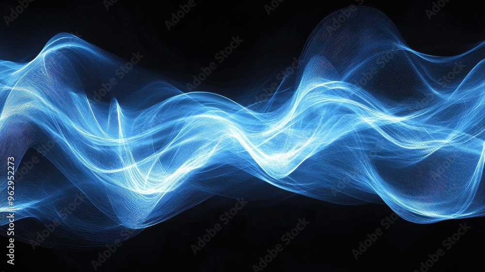 Fototapeta premium Electric abstract waves pulse with energy