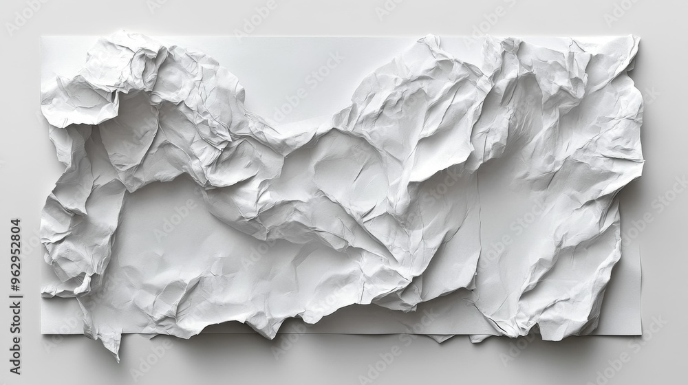 Crumpled White Paper Texture Generative AI Crumpled White Paper Texture Generative AI