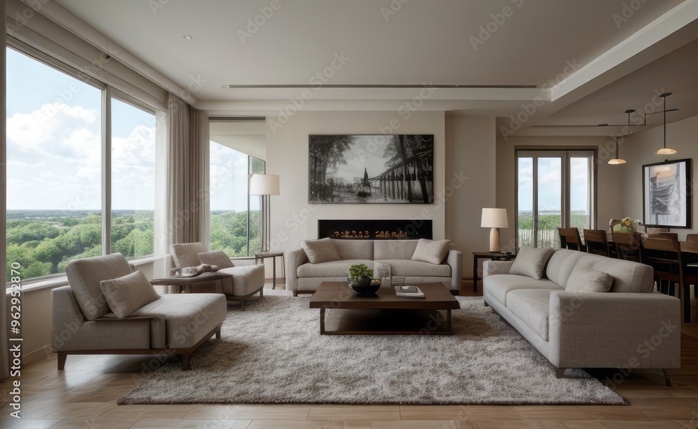 Fototapeta premium Modern luxury living room interior design