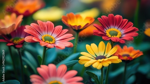 Wallpaper Mural Elegant flowers blooming in vibrant hues Torontodigital.ca