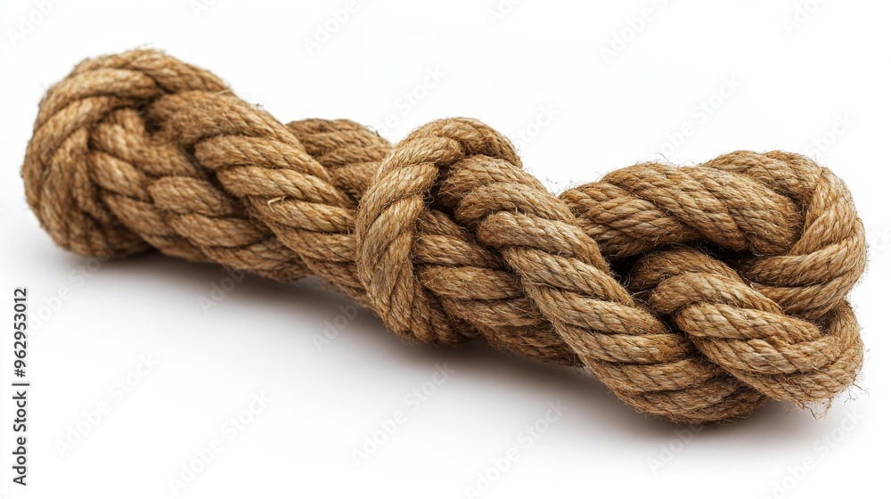 Knotted Rope on White Background Generative AI Knotted Rope on White Background Generative AI