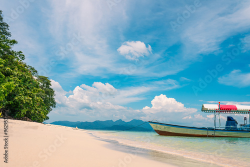 boat on the beach in Thailand photo