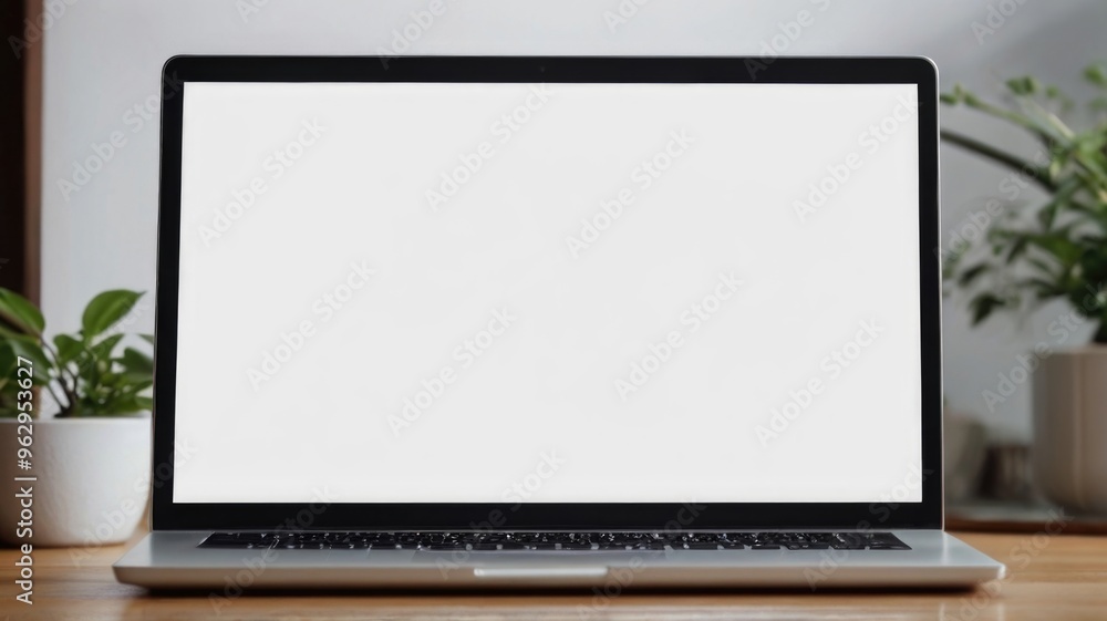 Blank Screen laptop mockup on home Blank Screen laptop mockup on home