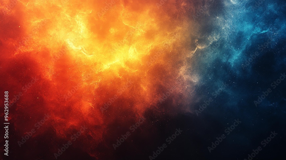 Cosmic Fire and Ice Nebula Generative AI Cosmic Fire and Ice Nebula Generative AI
