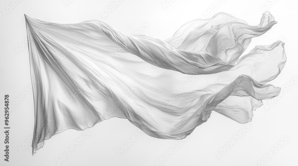 Flowing White Fabric Generative AI Flowing White Fabric Generative AI