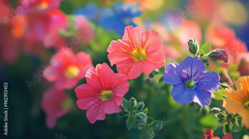 Elegant flowers blooming in vibrant hues