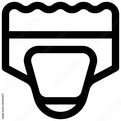Adult diaper. Editable stroke vector icon.