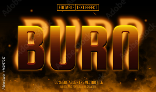 burn editable text effect