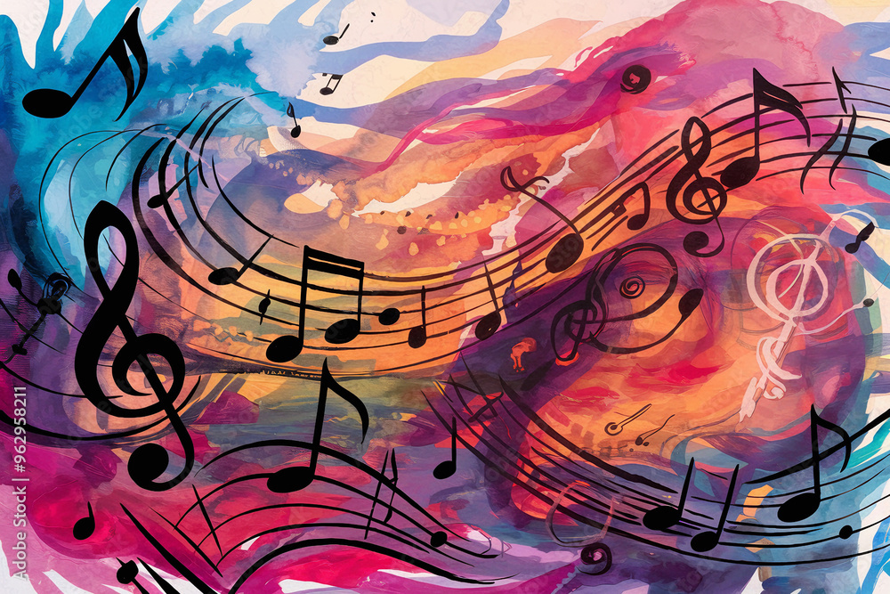 music background with notes music background with notes