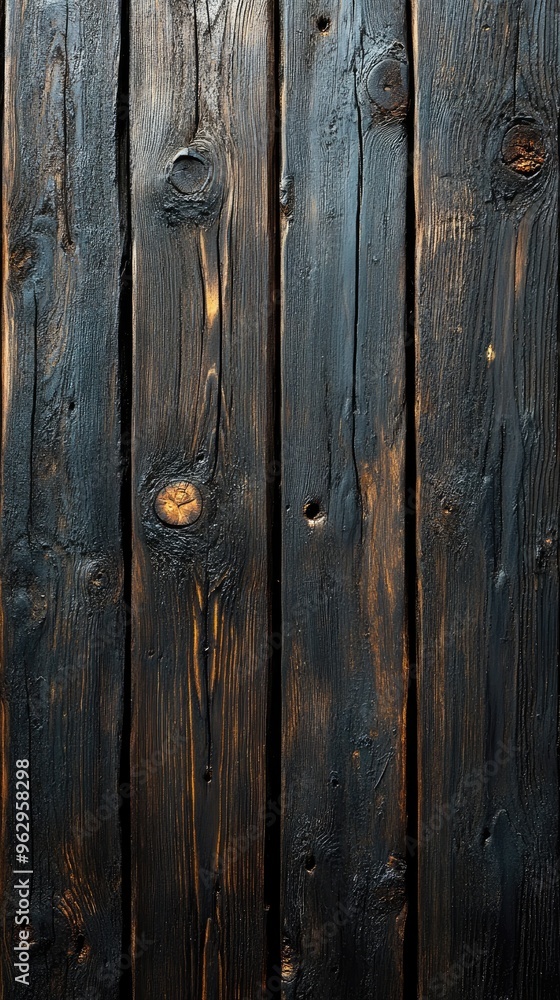 Dark stained wood showing knots and grain forming a backdrop Dark stained wood showing knots and grain forming a backdrop