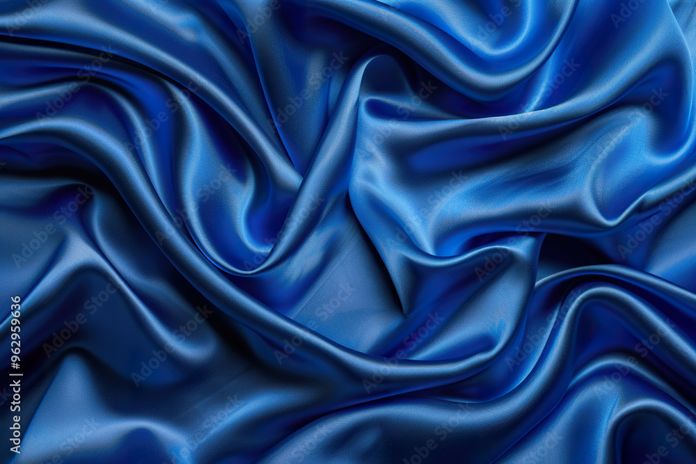 Obraz premium A blue fabric with a pattern of waves,, generative ai image,