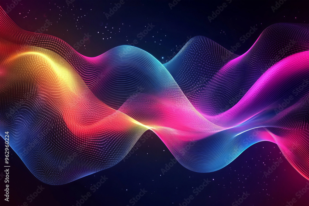 Fototapeta premium Vibrant Waves of Light in Dynamic Motion