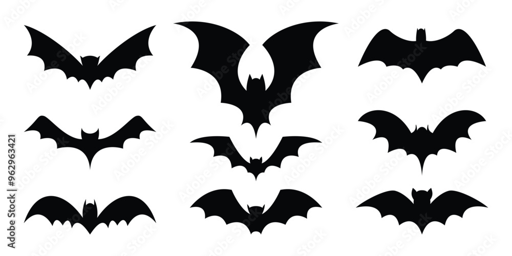 Black silhouette Halloween bat vector illustration Black silhouette Halloween bat vector illustration