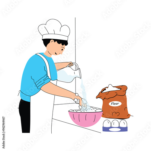 A person kneads dough for baking in a kitchen setting