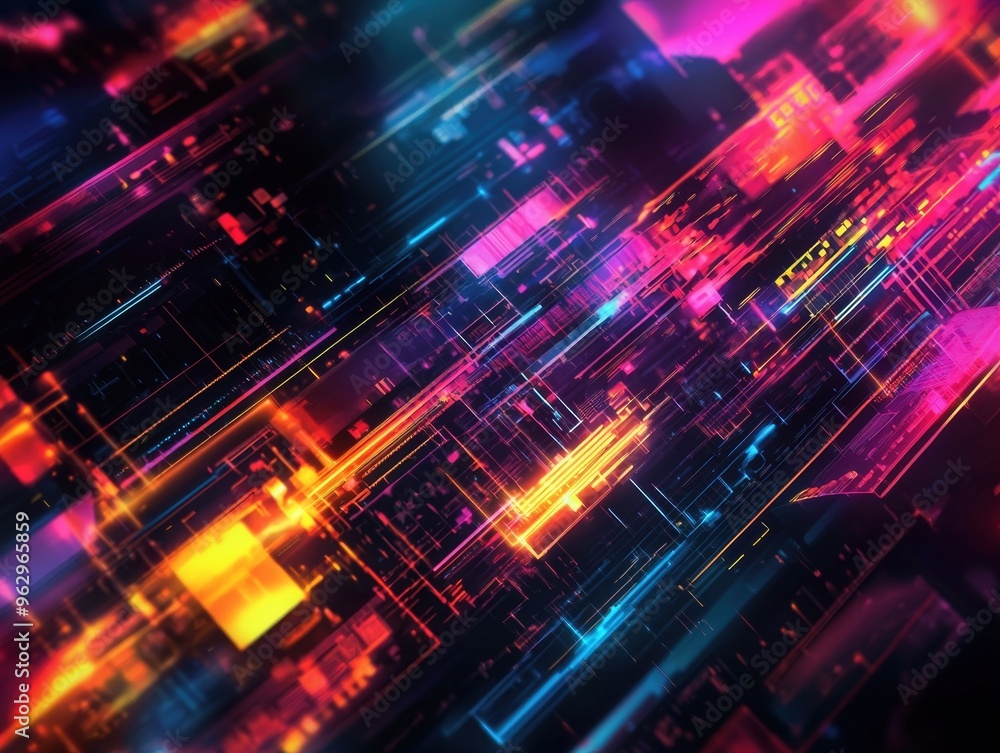 Dazzling digital abstract background with dynamic neon lights and prismatic energy streams Dazzling digital abstract background with dynamic neon lights and prismatic energy streams