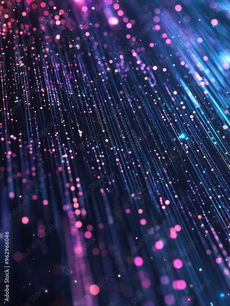 Digital Background with Vibrant Neon Lights and Fiber Optic Bokeh Particles Digital Background with Vibrant Neon Lights and Fiber Optic Bokeh Particles