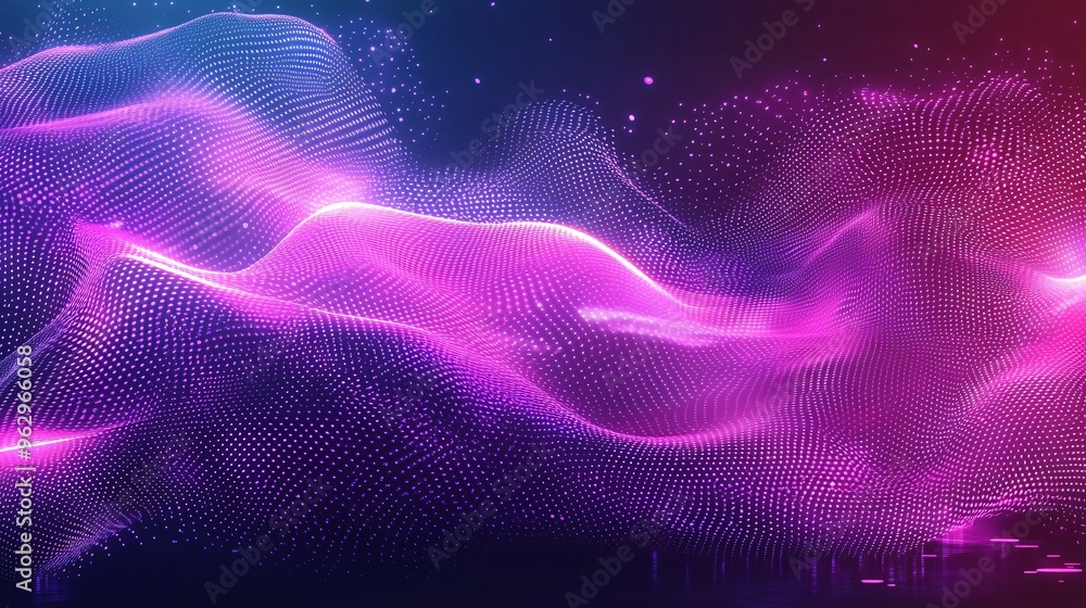 Abstract Digital Wave with Purple and Blue Glow Abstract Digital Wave with Purple and Blue Glow