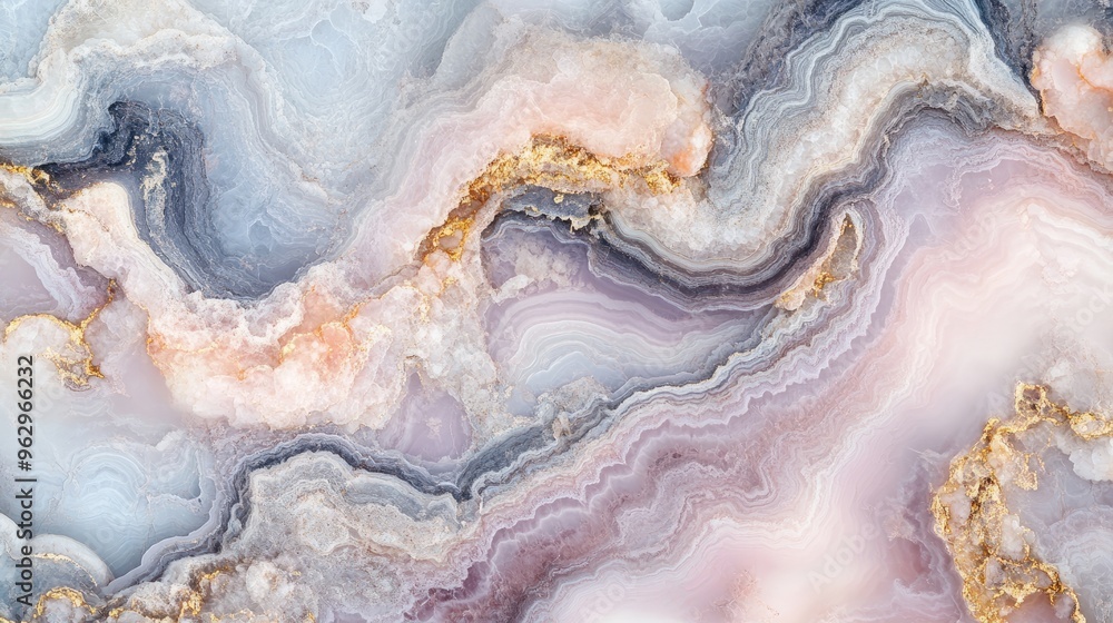 Fototapeta premium Aerial shot of salt flats with varying shades of white, pink, and gray, forming natural patterns