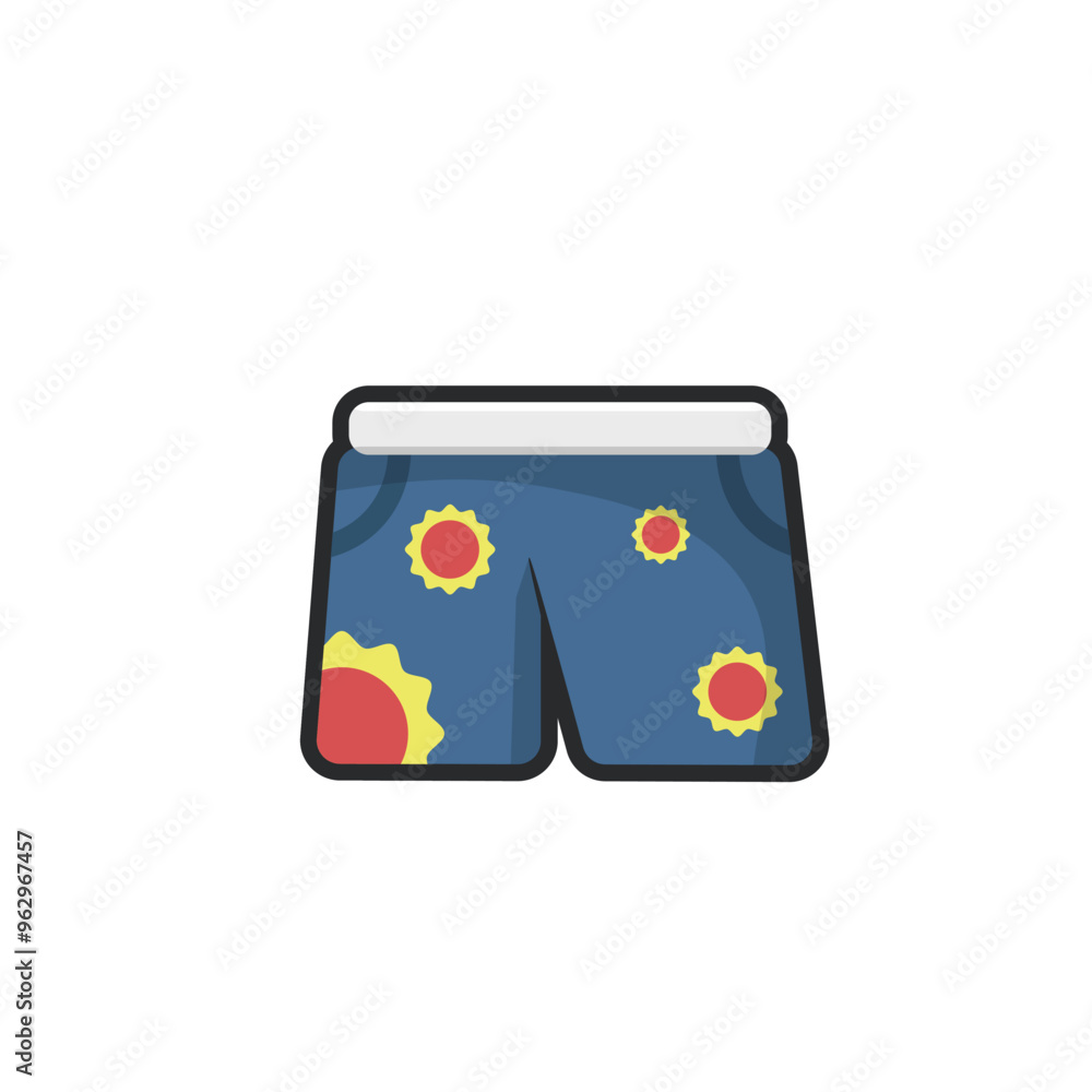 blue short pants in outline flat vector design. blue short pants in outline flat vector design.