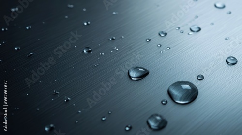 water drops on metal surface