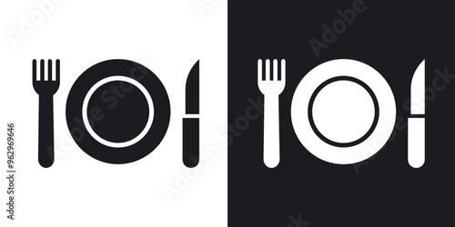 Canteen icon vector collection.