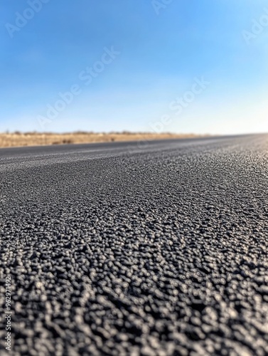 Aerial View of Paved Road with Asphalt Texture