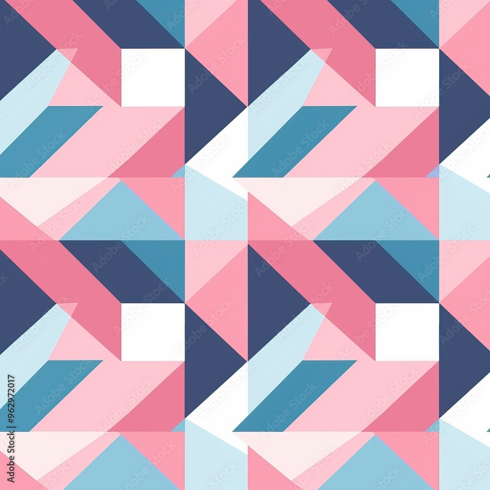 Fototapeta premium Pink and blue geometric pattern