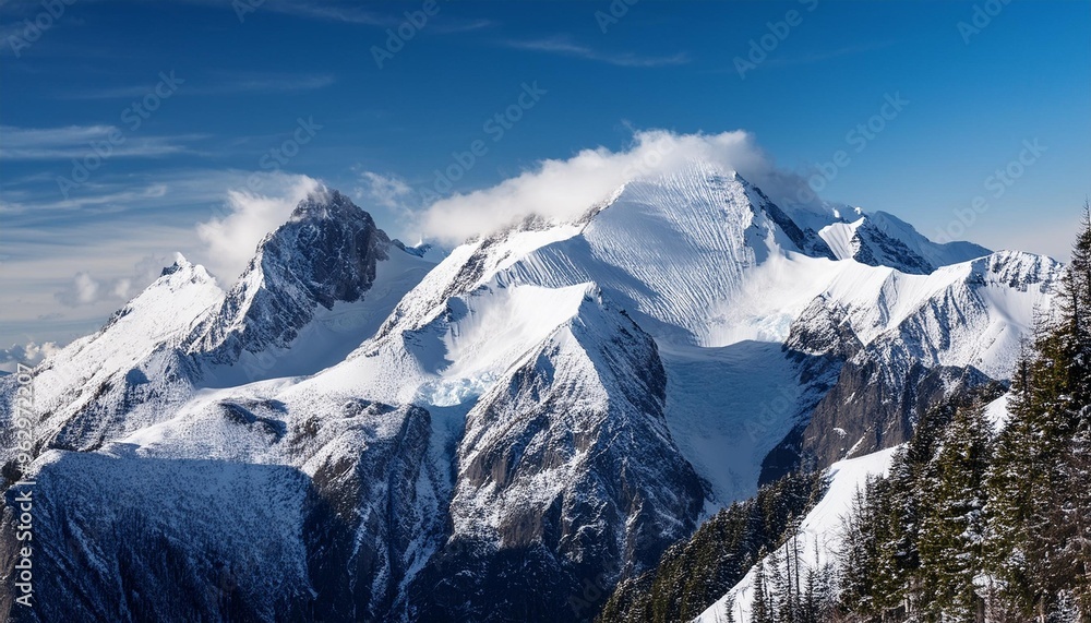 Obraz premium Snowy mountain ridge