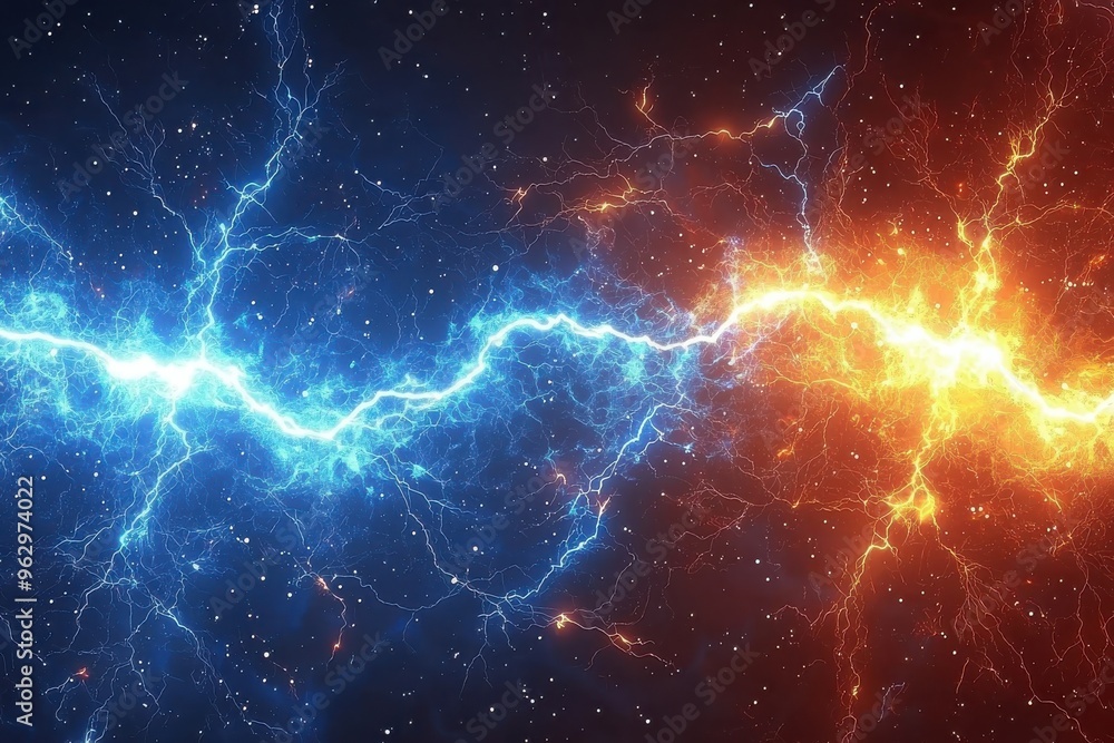 Cosmic lightning storm in deep space Cosmic lightning storm in deep space