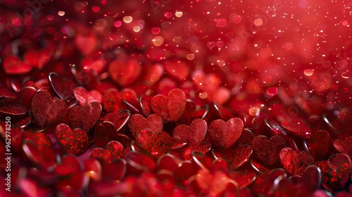 red hearts background
