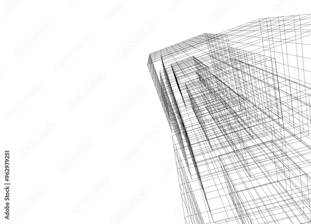 Architectural 3d drawing vector illustration Architectural 3d drawing vector illustration
