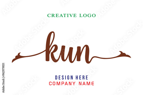 KUN  lettering logo is simple, easy to understand and authoritative