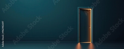 A dark room illuminated only by the light from a cracked door, escape, yearning for release from sorrow