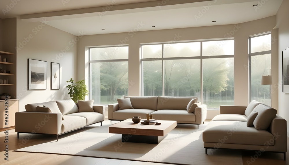 Fototapeta premium Photo interior modern design room 3d illustration