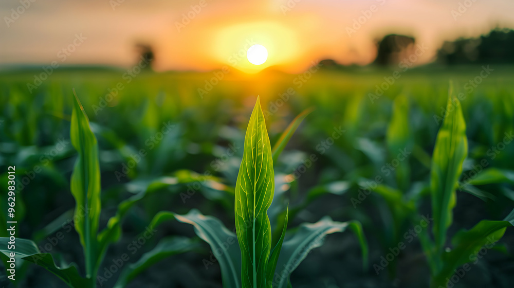 Fototapeta premium wheat field at sunset