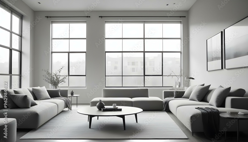 Photo interior modern design room 3d illustration Photo interior modern design room 3d illustration