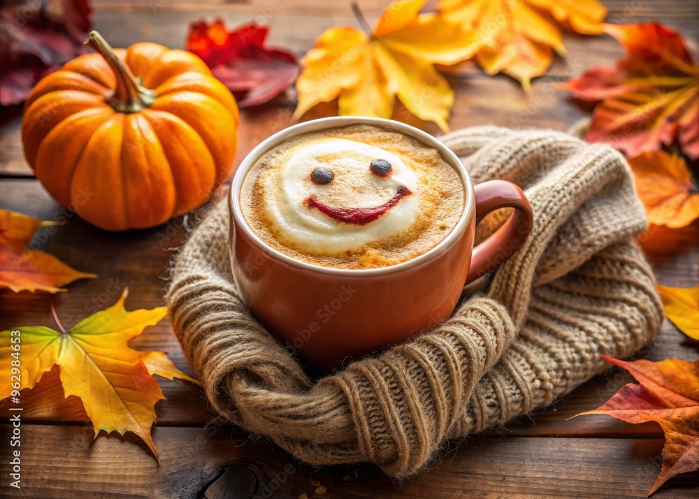 Golden leaves crunch beneath my boots as I wrap up warm with a cozy scarf, cradling a smiling Golden leaves crunch beneath my boots as I wrap up warm with a cozy scarf, cradling a smiling