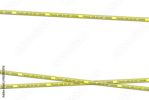 Police line do not cross ,Realistic Police Tape Lines crime scene danger tape. Crossing danger ribbon of caution signs for construction area or crime scene in yellow Ribbon for accident