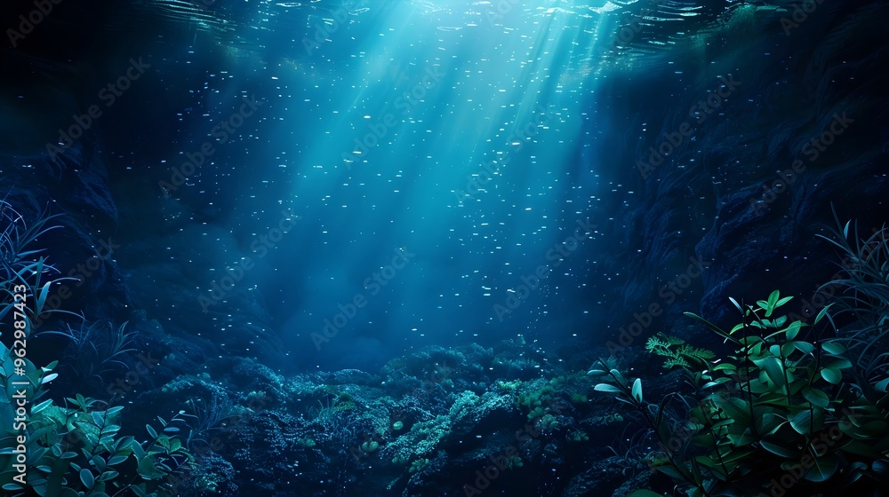 Mysterious Bioluminescent Trench Filled with Alien Like Glowing Ocean Flora and Fauna