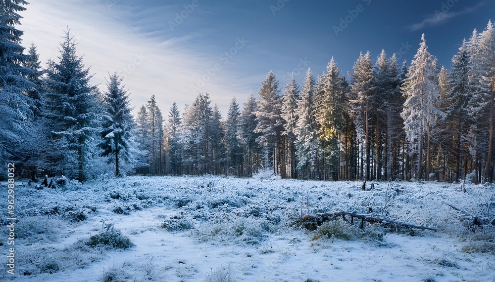 Frozen forest clearing Frozen forest clearing