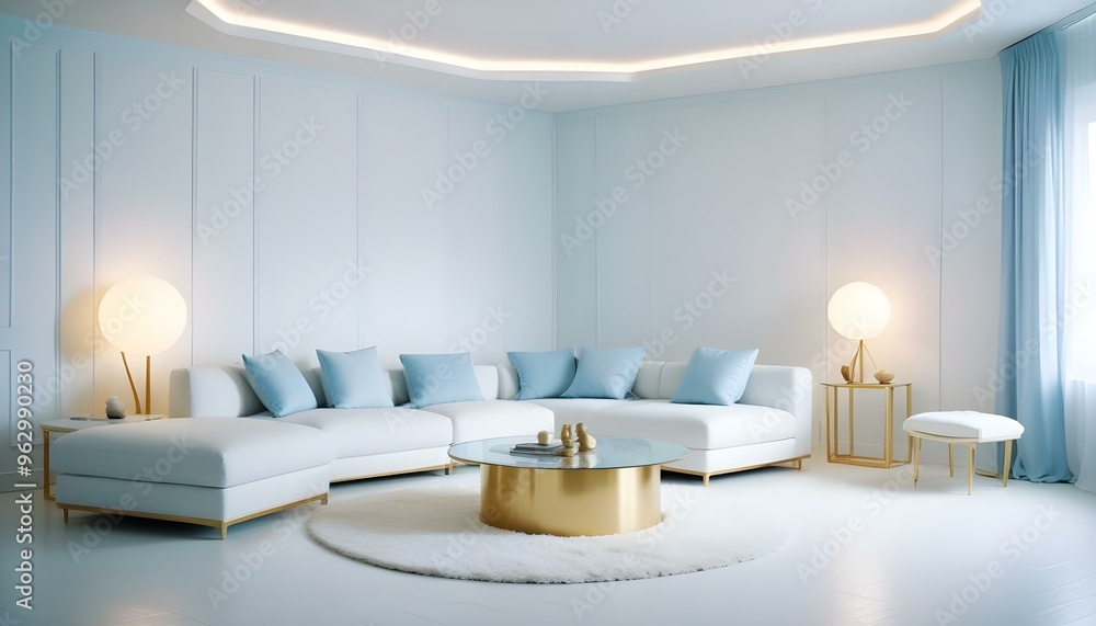 Photo interior modern design room 3d illustration Photo interior modern design room 3d illustration