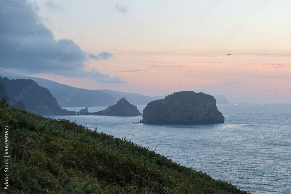 Twilight Over Gaztelugatxe from Matxitxako Lighthouse Twilight Over Gaztelugatxe from Matxitxako Lighthouse