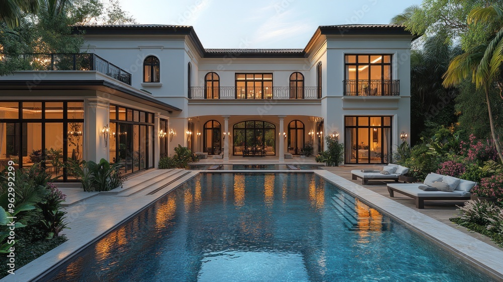 Fototapeta premium Luxury Home with Swimming Pool