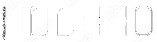 deco style thin line frame border set for luxurious design