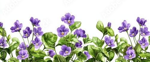 Illustration: Hand drawn modern illustration of sweet violets on transparent background. Hand drawn modern illustration of sweet violets on transparent background.