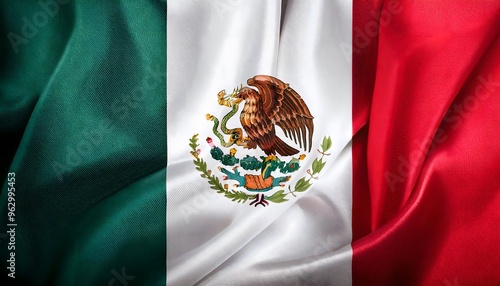 Mexican Flag with National Emblem