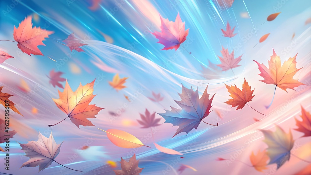 Energetic abstract foliage dance with colorful autumn leaves in motion on vibrant background
Energetic abstract foliage dance with colorful autumn leaves in motion on vibrant background