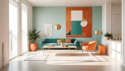 Photo interior modern design room 3d illustration