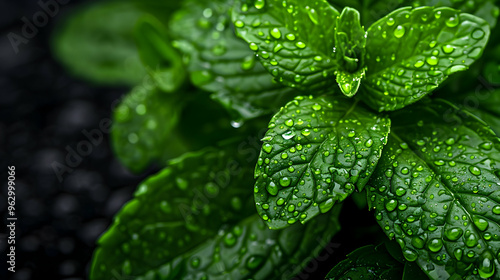 Mint Leaves Background. Per