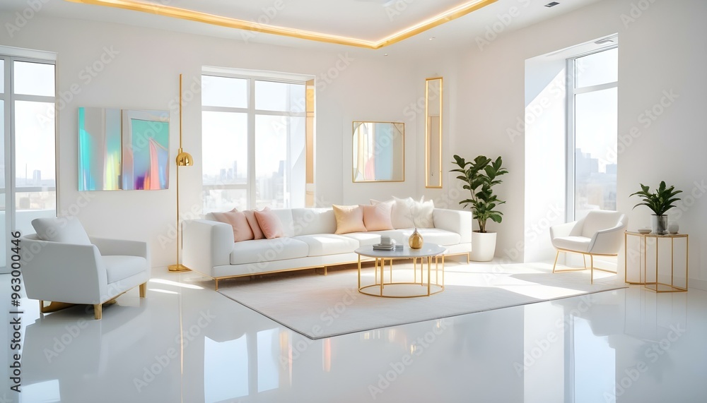 Fototapeta premium Photo interior modern design room 3d illustration